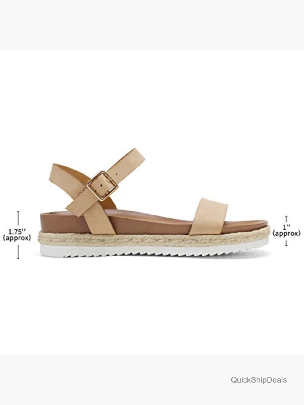 Open Toe Ankle Strap Espadrille Platform Wedge Sandals - Picture 4 of 7